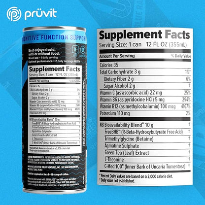 The Blue Razz Keto//Up® Drink – Ready-to-Drink Ketones for Focus for Men and Women - 12 pack