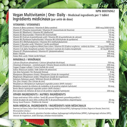 Vegan Multivitamin One-Daily, (90 Veg Tablets). Complete Vegan Nutrition Support for Plant-Based, Vegan or Vegetarian Diets. 26 Essentials with High Potency in B12 & D3.