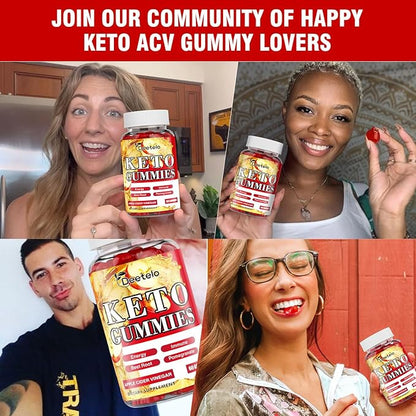 Keto ACV Gummies with B12 – Vegan Apple Cider Vinegar Supplement for Energy Boost and Gut Health, Gluten-Free Formula, 300 Count