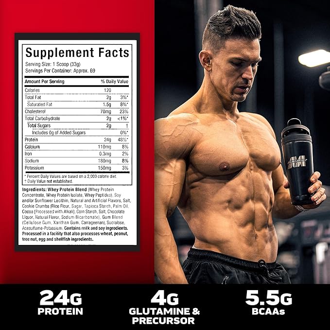 Muscletech Whey Protein Powder |MuscleTech Nitro-Tech Whey Gold Protein Powder |Whey Protein Isolate Smoothie Mix |Protein Powder for Women & Men |Cookies and Cream Protein Powder, 5 Pound (Pack of 1)