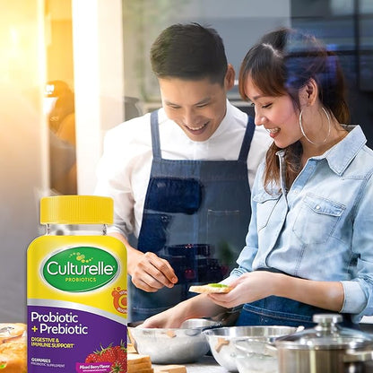 Culturelle Daily Probiotic Gummies for Women & Men, Berry Flavor, 52 Count, Naturally-Sourced Daily Probiotic + Prebiotic for Digestive Health, Non-GMO & Vegan