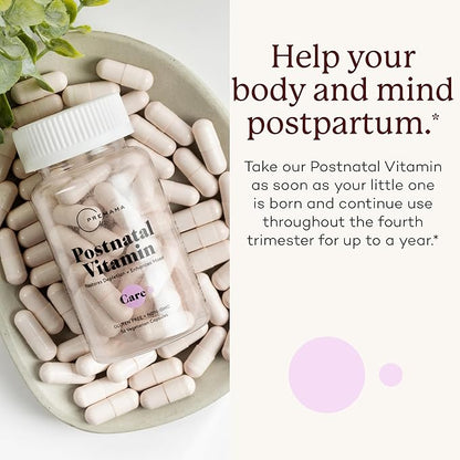 PREMAMA Postpartum Multivitamin with Vitamin B12 & Folate, Postnatal Support for Lactation and Breastfeeding, 28 Servings