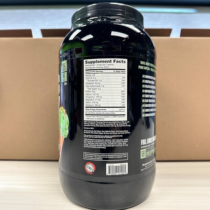 NutraBio Classic Whey Protein Powder- 25G Protein Per Scoop - Full-Spectrum Amino Acid Profile - No Fillers, Artificial Colors, Preservatives - (Pistachio Delight, 2 Pounds)