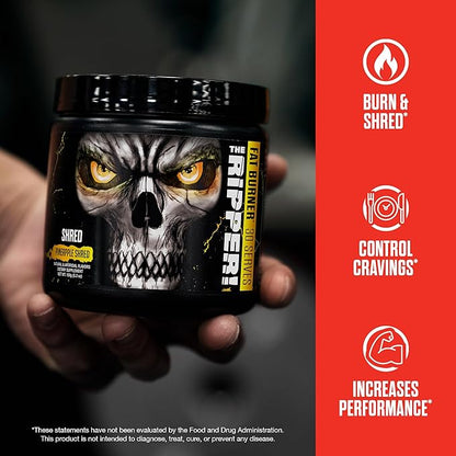 JNX SPORTS The Ripper! Shredding Thermogenic Fat Burner - Dark Grape 30 Servings | Advanced Fast Acting Thermogenic Pre-Workout, Appetite Suppressant for Men & Women