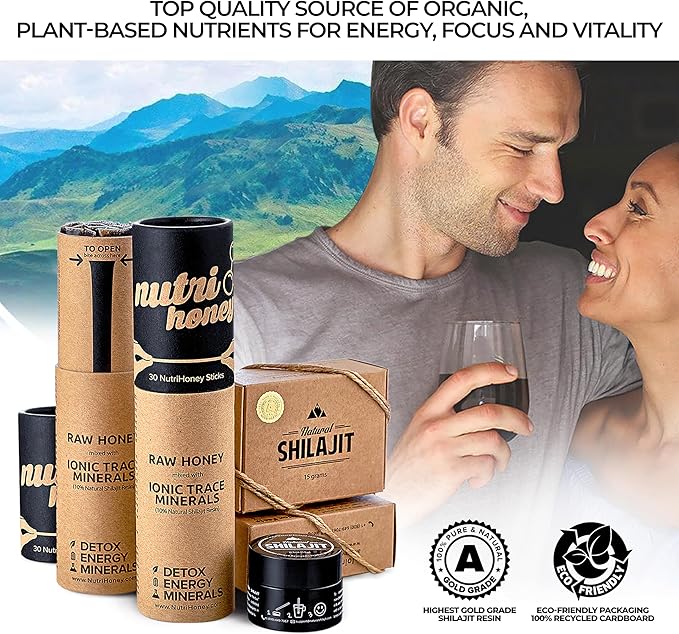 NATURAL SHILAJIT Capsules (1-2 Months Supply) - 60 Count - Shilajit for Men & Women with Fulvic Acid & Trace Minerals, Plant Based Nutrients for Energy, Immune Support & Vitality