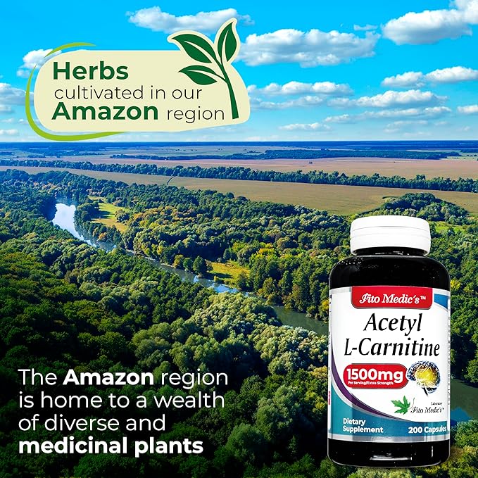 Lab - l carnitine - 1500 mg per Serving, 200 Capsules, l-carnitine - High Potency of - Acetyl l-carnitine -Supports Natural Energy Production, Supports Memory-Focus - carnitine - High Absorption.