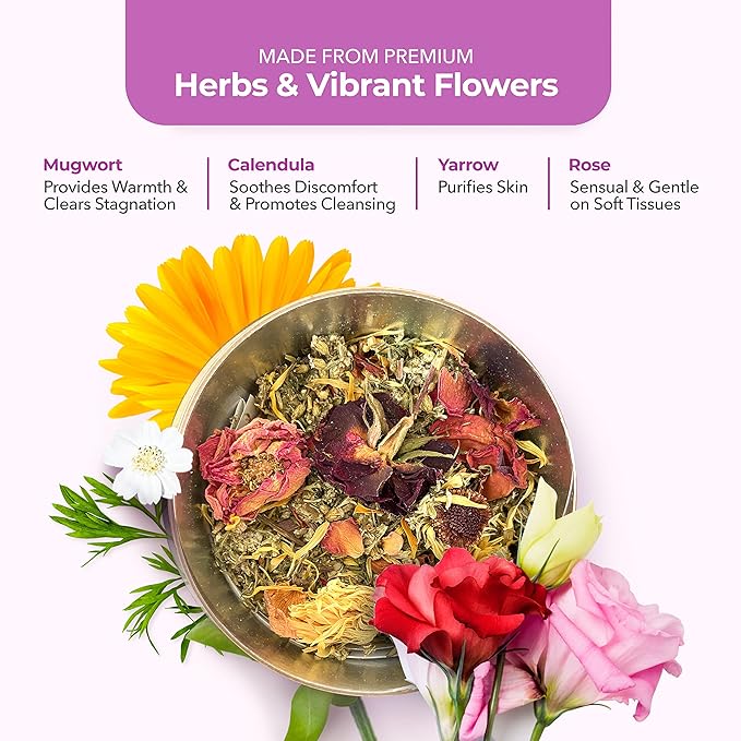 Yoni Steam Herbs Signature Blend, Yoni Herbs for Cleansing and Toning, Use in V Steam Seat or Sitz Bath, Up to 11 Steams, 1.5 oz - Leiamoon