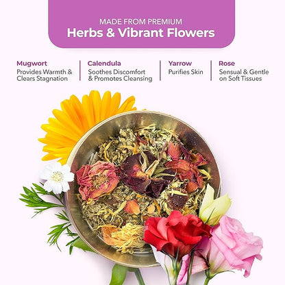 Yoni Steam Herbs Signature Blend, Yoni Herbs for Cleansing and Toning, Use in V Steam Seat or Sitz Bath, Up to 11 Steams, 1.5 oz - Leiamoon