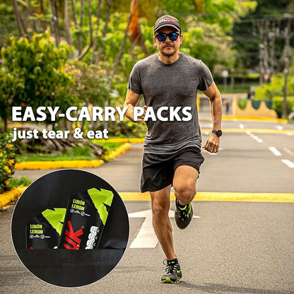 MOUK Energy Workout & Sports Nutrition Energy Gel - Lemon Flavor All Natural with Whole Chia Seeds | Easy Digestion, Vegan, Gluten Free, Essential Electrolyte | 1.38 Ounce (Pack of 10)