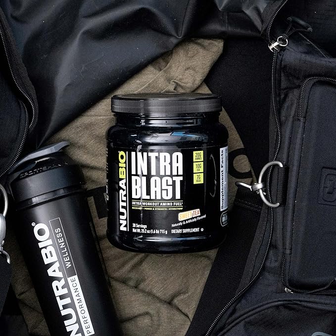 NutraBio Intra Blast BCAA EAA Electrolyte and Hydration Powder - Amino Acid Supplement, EAA/BCAA Powder - Non-GMO and Gluten Free - Sweet Tea - 30 Servings