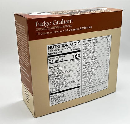 Fudge Graham Bar - New Journey Weight Loss & Wellness - High Protein Meal Replacement Nutrition Bar (7 bars/box)