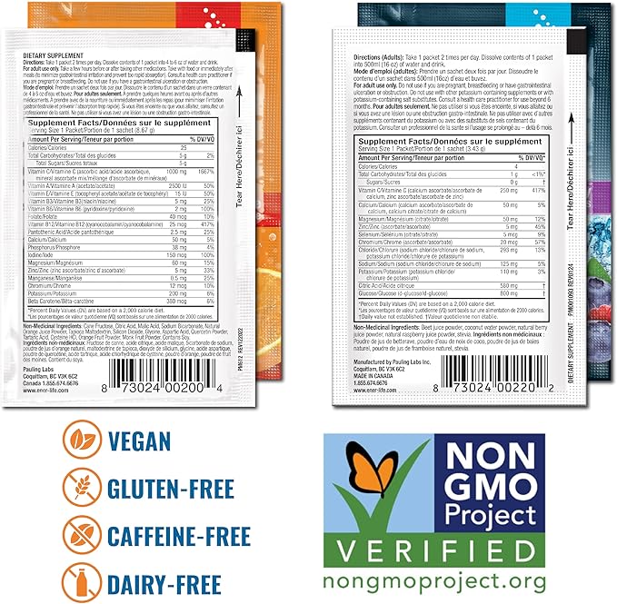 Ener-C & Ener-IV Drink Mix Pack- Vitamin Packets for Water, Electrolytes Powder Packet, Hydration Liquid Mix, Immune Booster for Adults, Healthy Energy, Low Sugar Rehydration for Women & Men- 42 Count