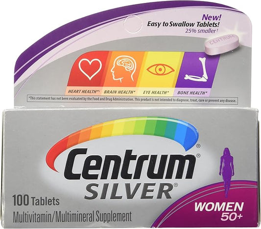 Centrum Silver Women (100 Count) Multivitamin / Multimineral Supplement Tablet, Vitamin D3, Age 50+