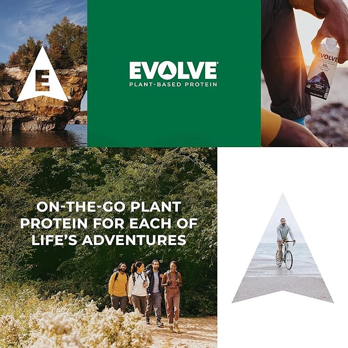 Evolve Plant Based Protein Shake, Vanilla Bean, 20g Vegan Protein, Dairy Free, No Artificial Sweeteners, Non-GMO, 10g Fiber, 11 Fl Oz (Pack of 12) (Formula May Vary)