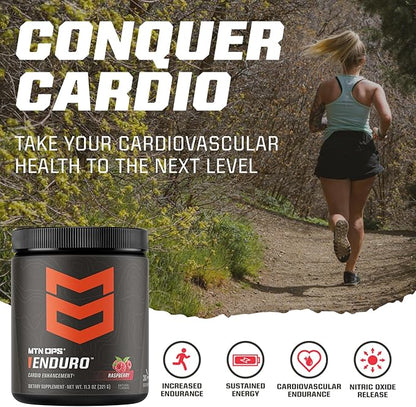 MTN OPS Enduro Nitric Oxide Supplement & Stim-Free Pre Workout - 30 Servings - with Magnesium Citrate, Beet Root Powder, Niacinamide, L Arginine & L Citrulline - Pink Lemonade Flavor