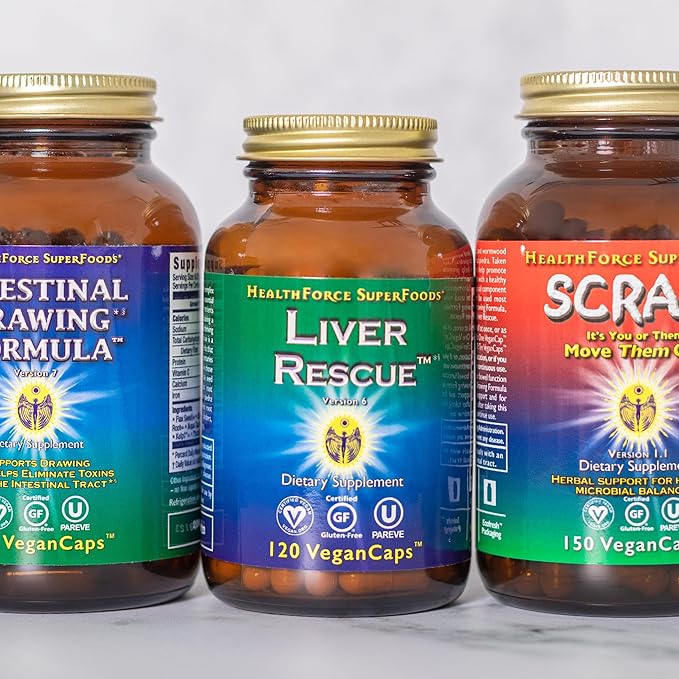 HealthForce SuperFoods Liver Rescue - Natural Liver Cleanse - Liver Health Formula with Milk Thistle & Dandelion Root - Gluten-Free & Vegan - 30 Capsules