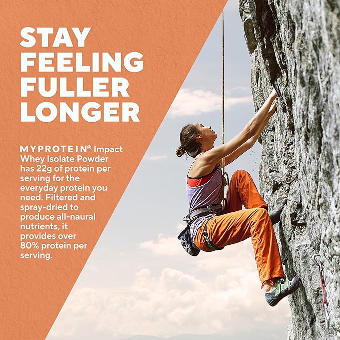 Myprotein® Impact Whey Isolate Protein Powder, Gluten Free Protein Powder, Muscle Mass Protein Powder, Dietary Supplement for Weight Loss, GMO & Soy Free, Whey Protein Powder , Unflavored, 2.2 Lbs