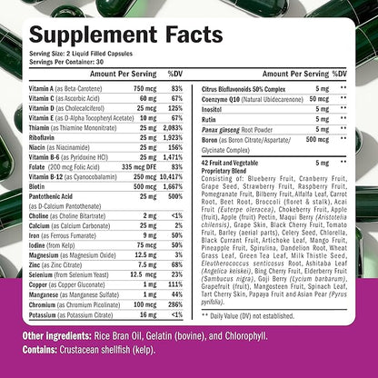 Multivitamin for Women - Daily Womens Multivitamin & Multimineral with Vitamin A, C, D, E, B12, Zinc, Iron. Vitamins for Women - Womens Vitamins for Energy, Focus and Womens Health. 60 Liquid Capsules