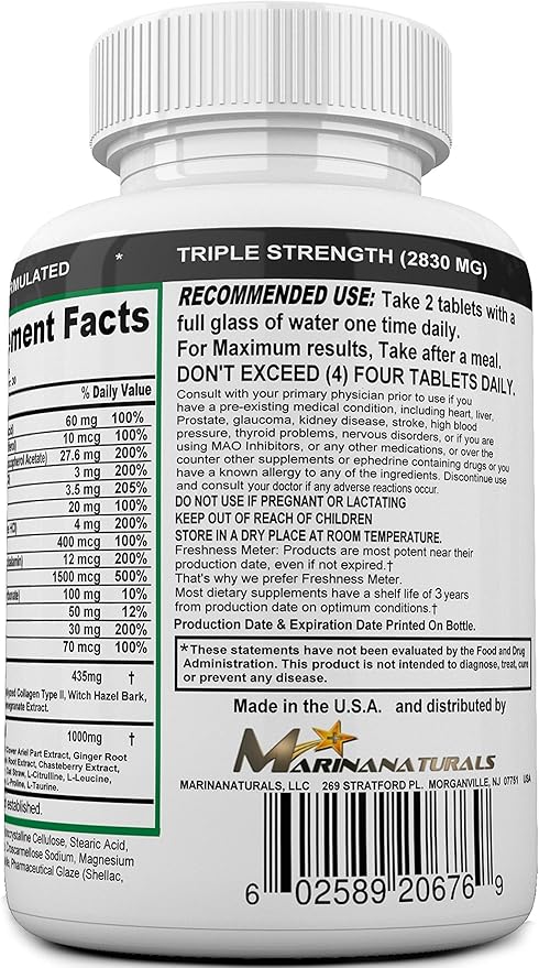 FEMVIT Skin Multivitamin, Multi-Minerals & Herbal Extracts for Younger Skin. Anti Aging, Anti Wrinkle with Collagen, Hyaluronic Acid and Biotin. 60 Tablets (Not a Cream)