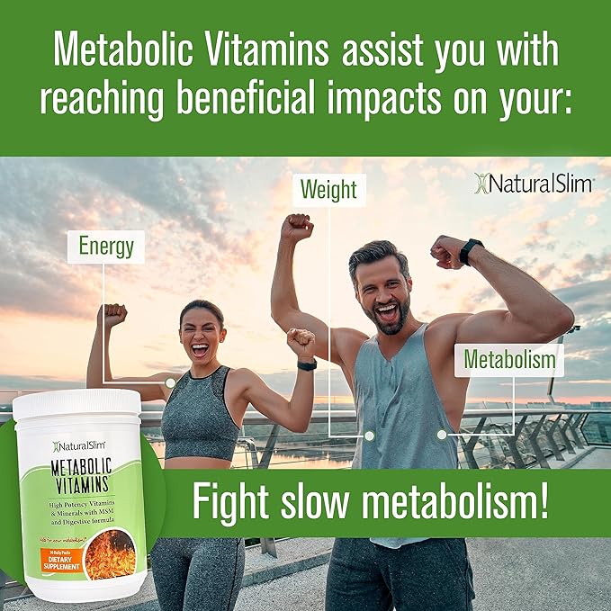 NaturalSlim Metabolic Vitamins - Combination of High Potency Multivitamins, Minerals, B Complex, Msm, & Digestive Formula Supplements for Men & Women - Energy & Metabolism Support - 3 Pack