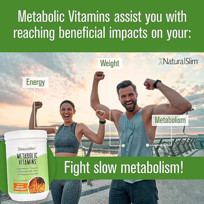 NaturalSlim Metabolic Vitamins - Combination of High Potency Multivitamins, Minerals, B Complex, Msm, & Digestive Formula Supplements for Men & Women - Energy & Metabolism Support - 3 Pack