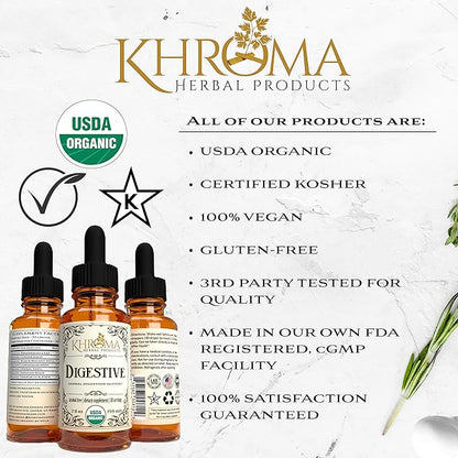 Khroma Organic Digestive Blend - 2 oz Liquid Dietary Supplement - 30 Servings in a Glass Bottle