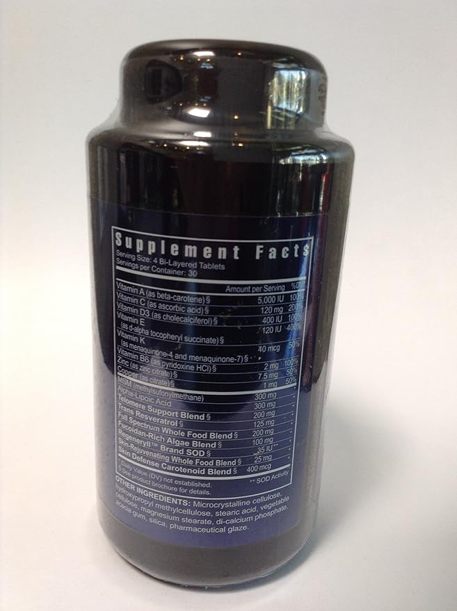 Youngevity Imortalium® - Anti-Aging Telomere Health, Fucoxanthin, Carotenoid Blend, Fucoidan Blend, MSM, Glutathione, Skin Rejuvinating Blend + 12 Whole Foods 120 Tablets (Pack of 2)