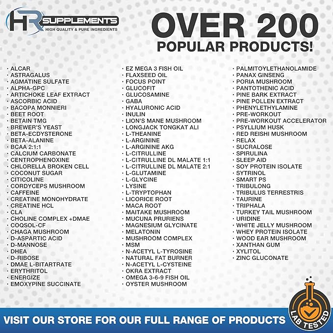 HR Supplements L-Citrulline DL-Malate 2:1 Powder, 1 Kilogram (2.2 Lbs), Unflavored, Lab-Tested, Scoop Included