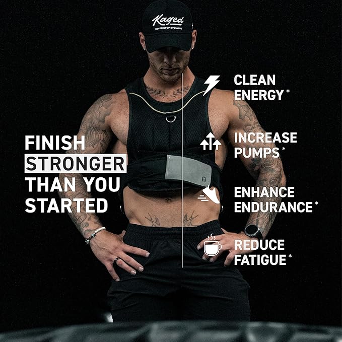 Kaged Intra Workout BCAA Powder | Blue Raspberry | In-KAGED | Intra Workout Carbs | Energy Drink for Weights & Cardio | Amino Acids to Boost Protein Synthesis | 20 Servings