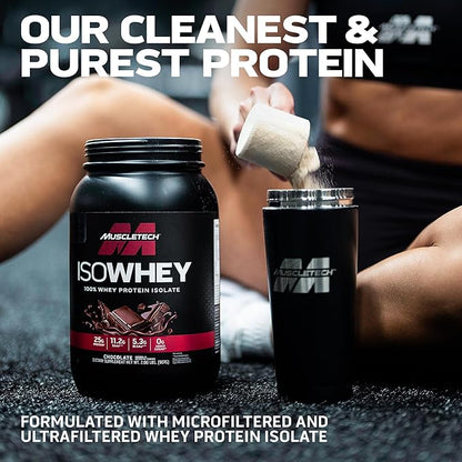MuscleTech | IsoWhey | Whey Protein Isolate Powder| Muscle Builder for Men & Women | Post Workout Recovery Supplement | Chocolate | 2 lbs | 29 Servings