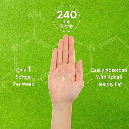 DEAL SUPPLEMENT Vitamin D3 50,000 IU + K2 MK7 200 mcg,240 Softgels | Virgin Coconut Oil, Max Strength Vitamin D & K, Promotes Heart, Bone, & Teeth Health – One Softgel Weekly, Easy to Swallow