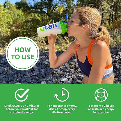 UCAN Energy Powder, Lemon, Keto, Sugar-Free Pre & Post Workout for Men & Women, Non-GMO, Vegan, Gluten-Free, Great for Runners, Gym-Goers and High Performance Athletes | 30 Servings (26.5 Ounces)