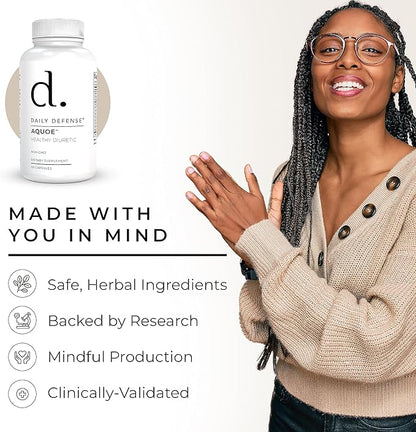 Diuretic Pills - Cranberry Pills with Green Tea, Dandelion, Apple Cider Vinegar & More - AQUOE Water Away Pills for Bloating & Fitness - Water Pills by Daily Defense, 60 Capsules