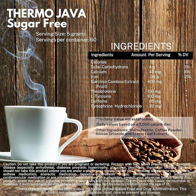 Omnitrition Thermo Java Sugar Free Drink Mix, 10.6 oz Bottle