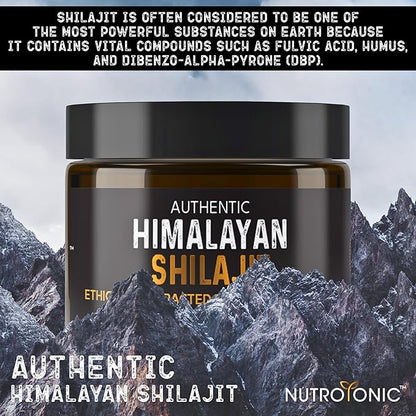 Authentic Himalayan SHILAJIT® by NutroTonic® | 60 Days Sun Dried Organic Most Potent Premium Resin | Lab Tested for Safety | Natural Source of Fulvic Acid +86% & Humic Acid +10%