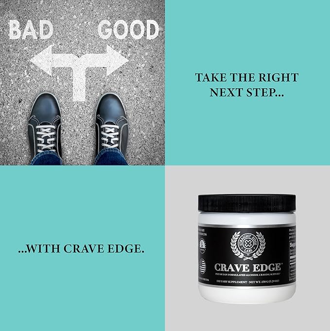 Crave Edge Alcohol Craving Support | Physician-Formulated | Anti Alcohol Replacement Drink | Stop Drinking Alcohol | Liver Detox | Fast Acting | No Big Pills or Bad Taste | 150G Powder-30 Servings