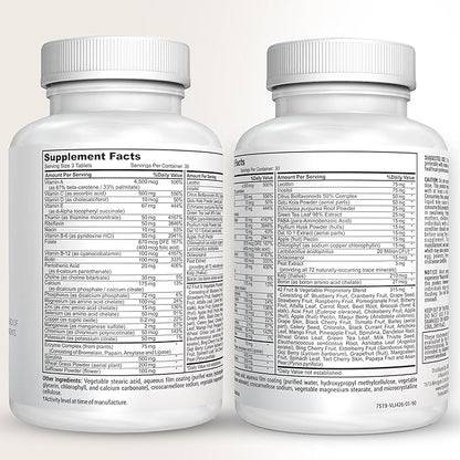 Fruit and Veggies Supplement - Multi Vitamins for Adults w/ Vitamins A, B Complex, D, E, Zinc, Biotin, Calcium - Fruit Vegetable Supplements for Energy & Immunity Support - Vitamins Supplements