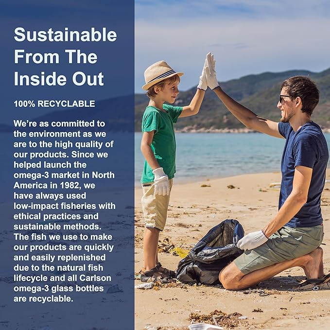 Carlson - Cod Liver Oil, 1100 mg Omega-3s, Wild-Caught Norwegian Arctic Cod-Liver Oil, Sustainably Sourced Nordic Fish Oil Liquid, Unflavored, 500 ml (16.9 Fl Oz)