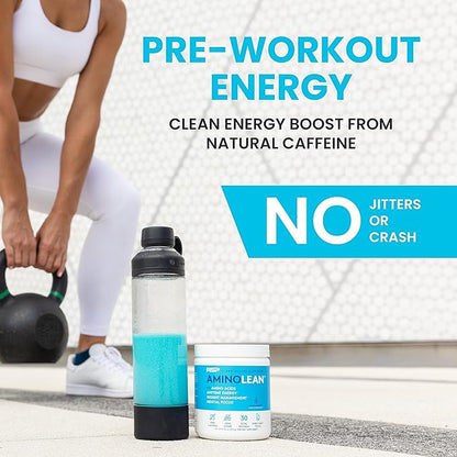 RSP NUTRITION AminoLean Pre Workout Powder, Amino Energy & Weight Management with Vegan BCAA Amino Acids, Natural Caffeine, Preworkout Boost for Men & Women, 30 Serv