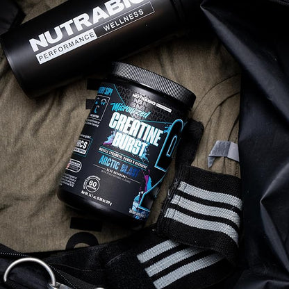 NutraBio Pure Creatine Monohydrate Powder Supplement, Arctic Blast, (300 g) - Supports Bulk Muscle Energy, Recovery, and Strength - HPLC Tested Pure Grade Creatine Powder Supplement for Men and Women