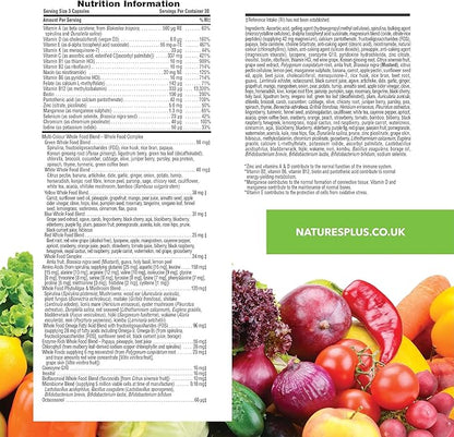 Natures Plus Source of Life Gold Multivitamin - 90 Vegetarian Capsules - with Vitamins D3, B12, K2 & More Than 120 Whole Foods - Blood, Bone & Immune Support - Gluten Free - 30 Servings