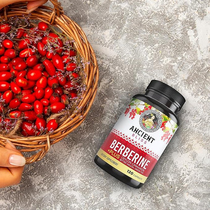 Ancient Bliss Berberine HCL 1200mg with Ceylon Cinnamon, Bitter Melon, and Green Tea Extract - 120 Capsules Supports Glucose Metabolism, Immune System