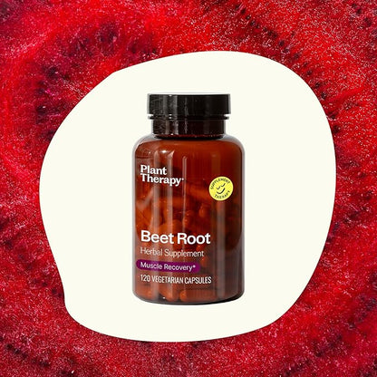 Plant Therapy Beet Root Herbal Supplement Capsules, Boosts Stamina & Fights Fatigue, Great for Muscle Recovery & Cardiovascular Health, 120 Vegetarian Capsules (4 Month Supply), Made in The USA