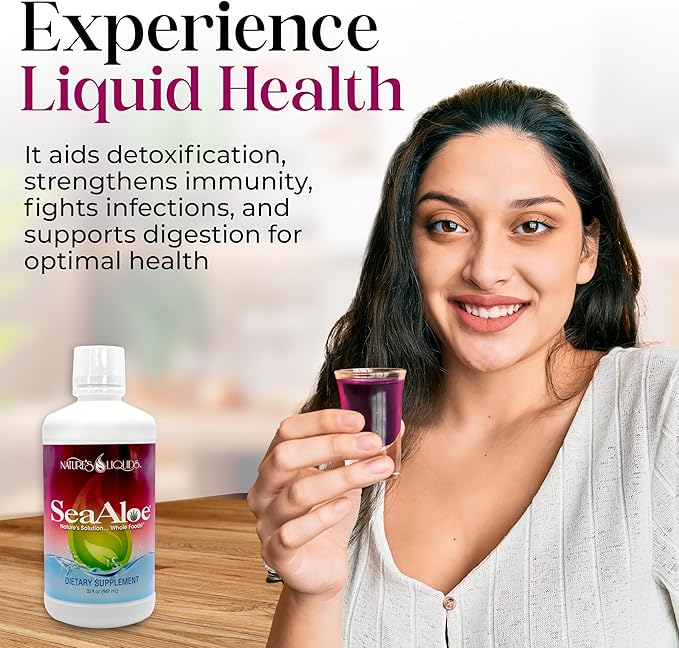 Nature's Liquids Aloe Vera Juice Oceanic Elixir - Proprietary Botanical Blend for Thyroid, Digestion and Immune Support, 32oz (Pack of 2)
