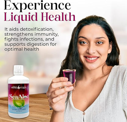 Nature's Liquids Aloe Vera Juice Oceanic Elixir - Proprietary Botanical Blend for Thyroid, Digestion and Immune Support, 32oz (Pack of 2)