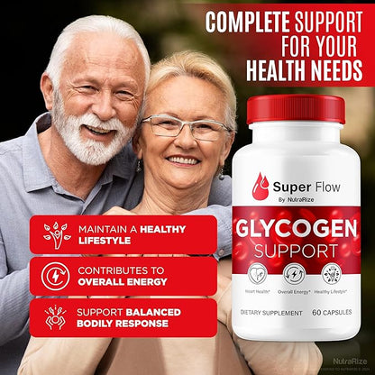 (2 Pack) Super Flow Glycogen, SuperFlow Glycogen Support Capsules, Super Flow Glyco Optimizer, Official SuperFlow Glyco Optimiser Capsules, Super Flow Detox Cleanse, Super Flow Glycol (120 Capsules)