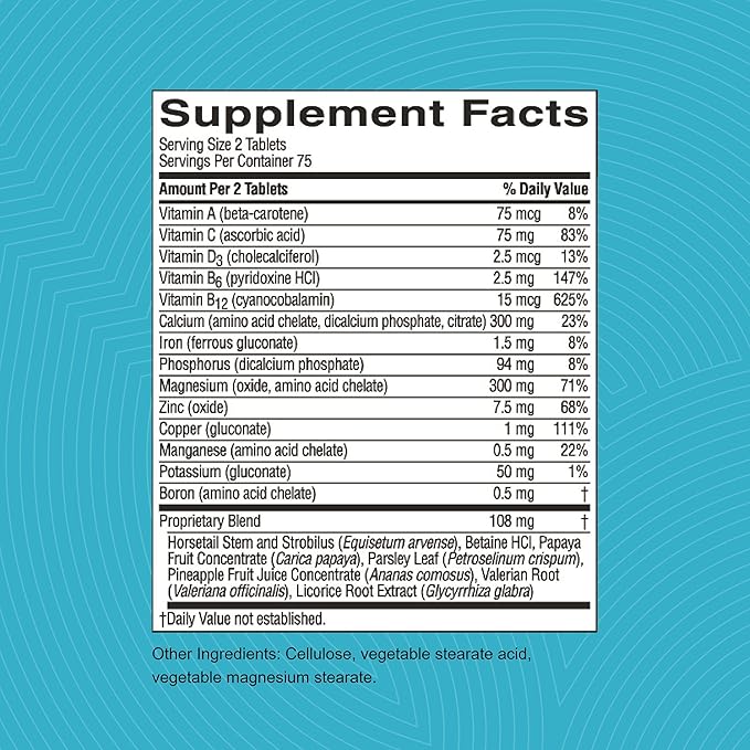 Nature's Sunshine Skeletal Strength, 150 Tablets | Bone Health Supplements for Women and Men with Calcium, Magnesium, Iron, Manganese, and Vitamin D, C, A, and B