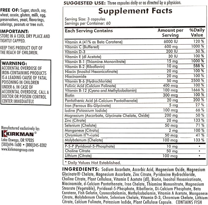 Kirkman Super Nu-Thera Multivitamin Teen & Adult