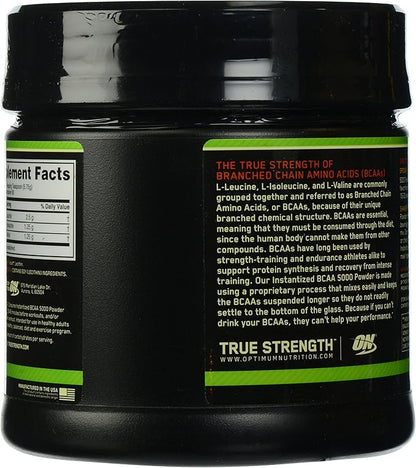 Optimum Nutrition Instantized BCAA 5000mg Powder, Unflavored, Keto Friendly, 60 Servings