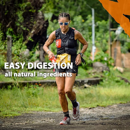 MOUK Energy Workout & Sports Nutrition Energy Gel - Orange Flavor All Natural with Whole Chia Seeds | Easy Digestion, Vegan, Gluten Free, Essential Electrolyte | 1.38 Ounce (Pack of 10)